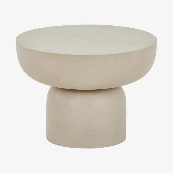 CIRELLA - Travertine Fibre Cement Outdoor Side Table - 48 cm