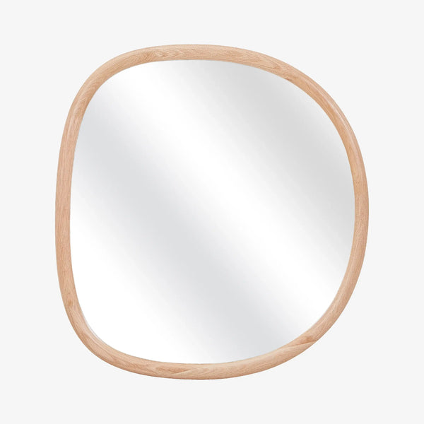 DENELYS - Oak Organic Shape Mirror - 75 x 80 cm