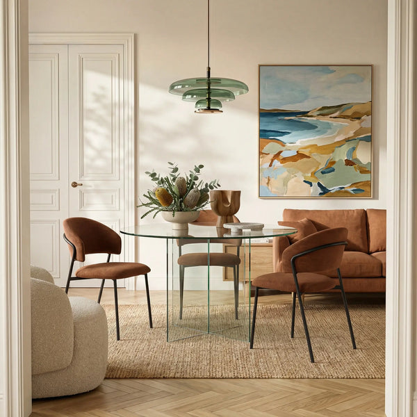 ELORY - Glass Round Dining Table