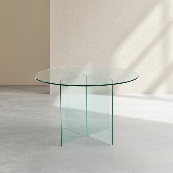 ELORY - Glass Round Dining Table