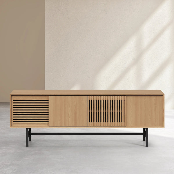 ELYA - Oak 4 Door Entertainment Unit