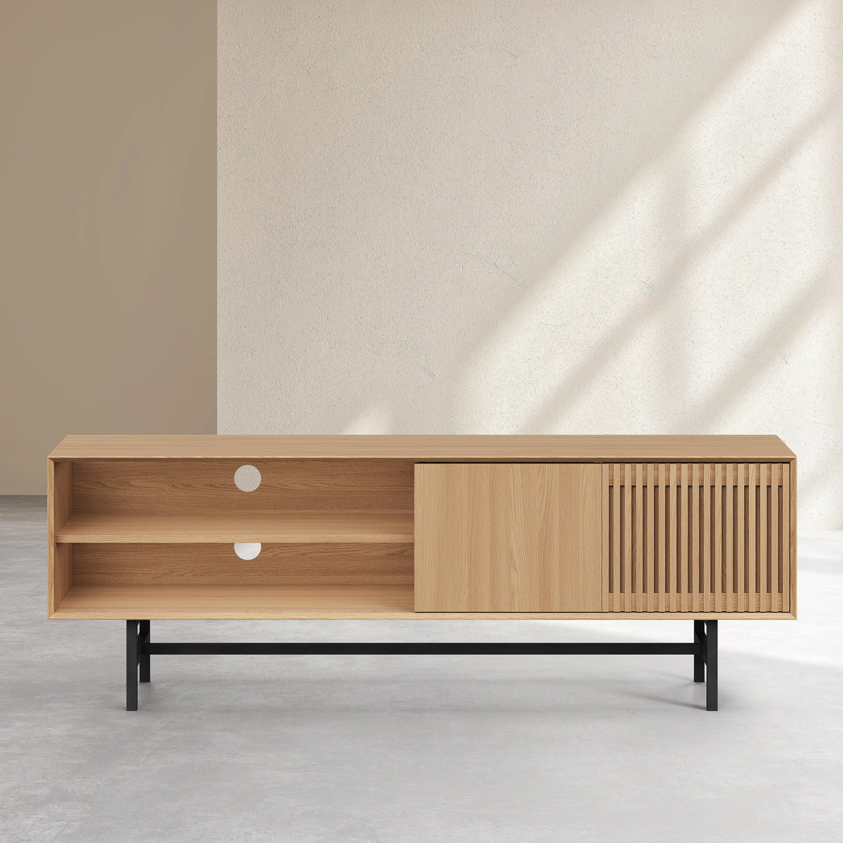 ELYA - Oak 4 Door Entertainment Unit