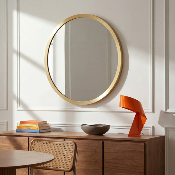ELYO - Stainless Steel Round Mirror - 100 cm
