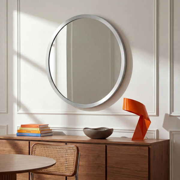 ELYO - Stainless Steel Round Mirror - 100 cm