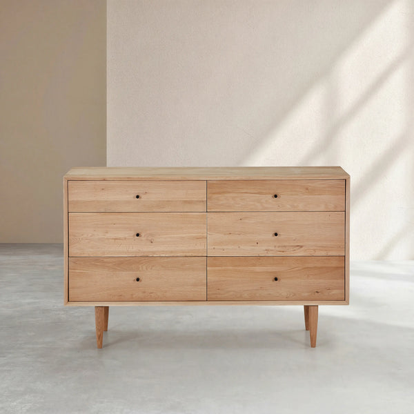 EUGENIE - Oak 6 Drawer Dresser