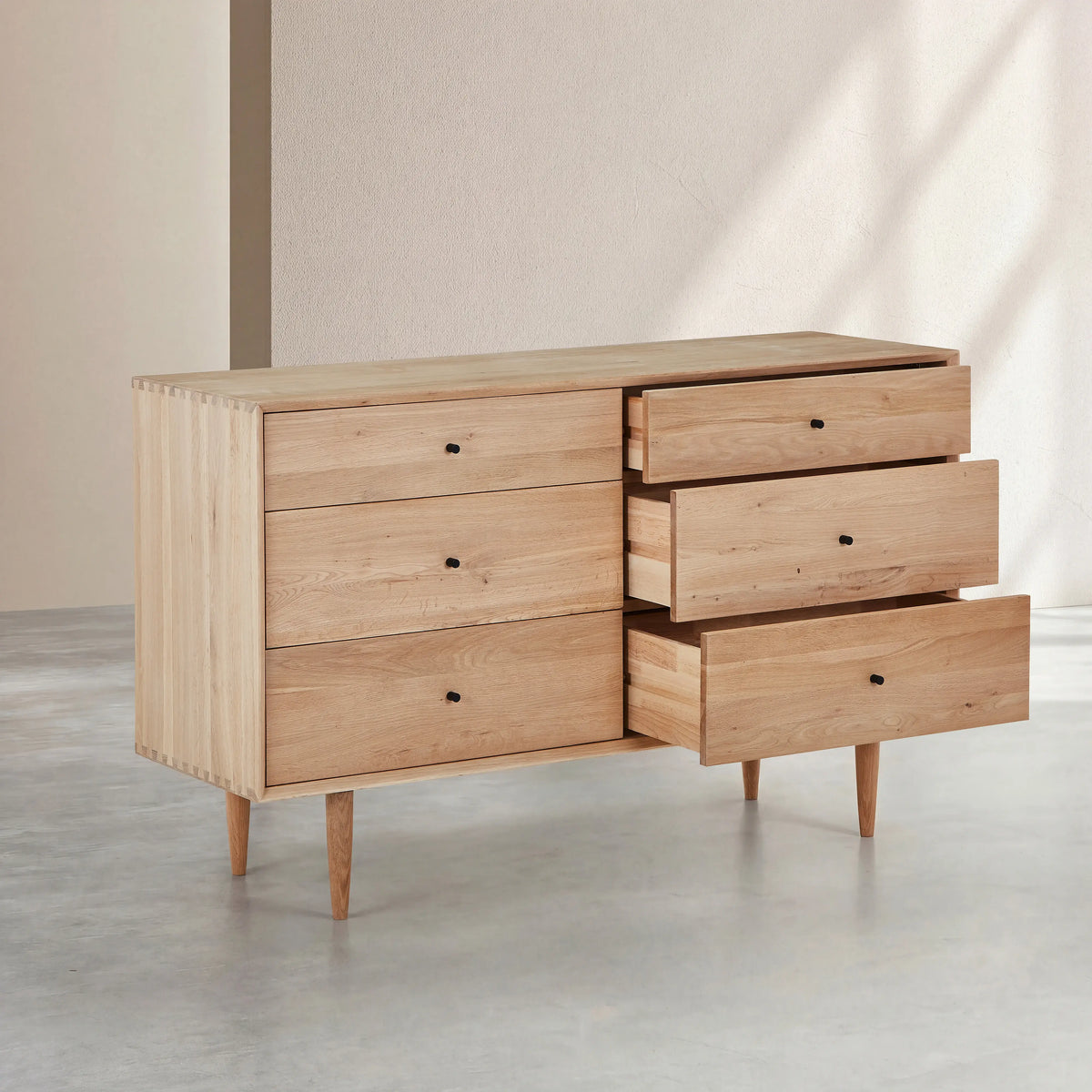 EUGENIE - Oak 6 Drawer Dresser