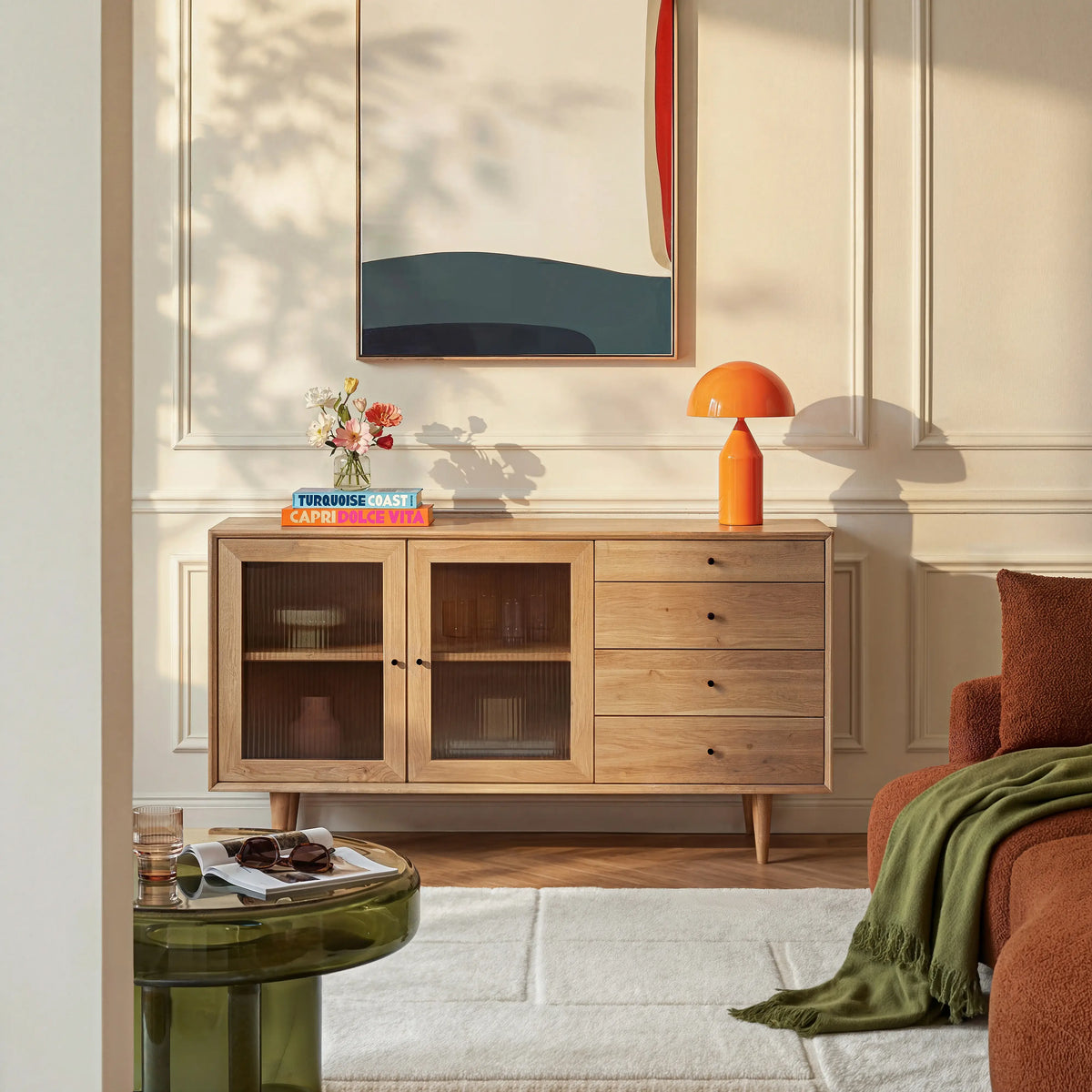EUGENIE - Oak 2 Glass Door Buffet