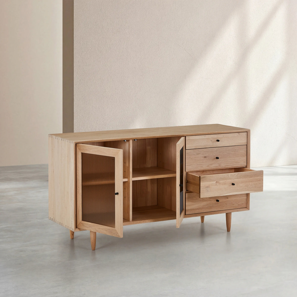 EUGENIE - Oak 2 Glass Door Buffet