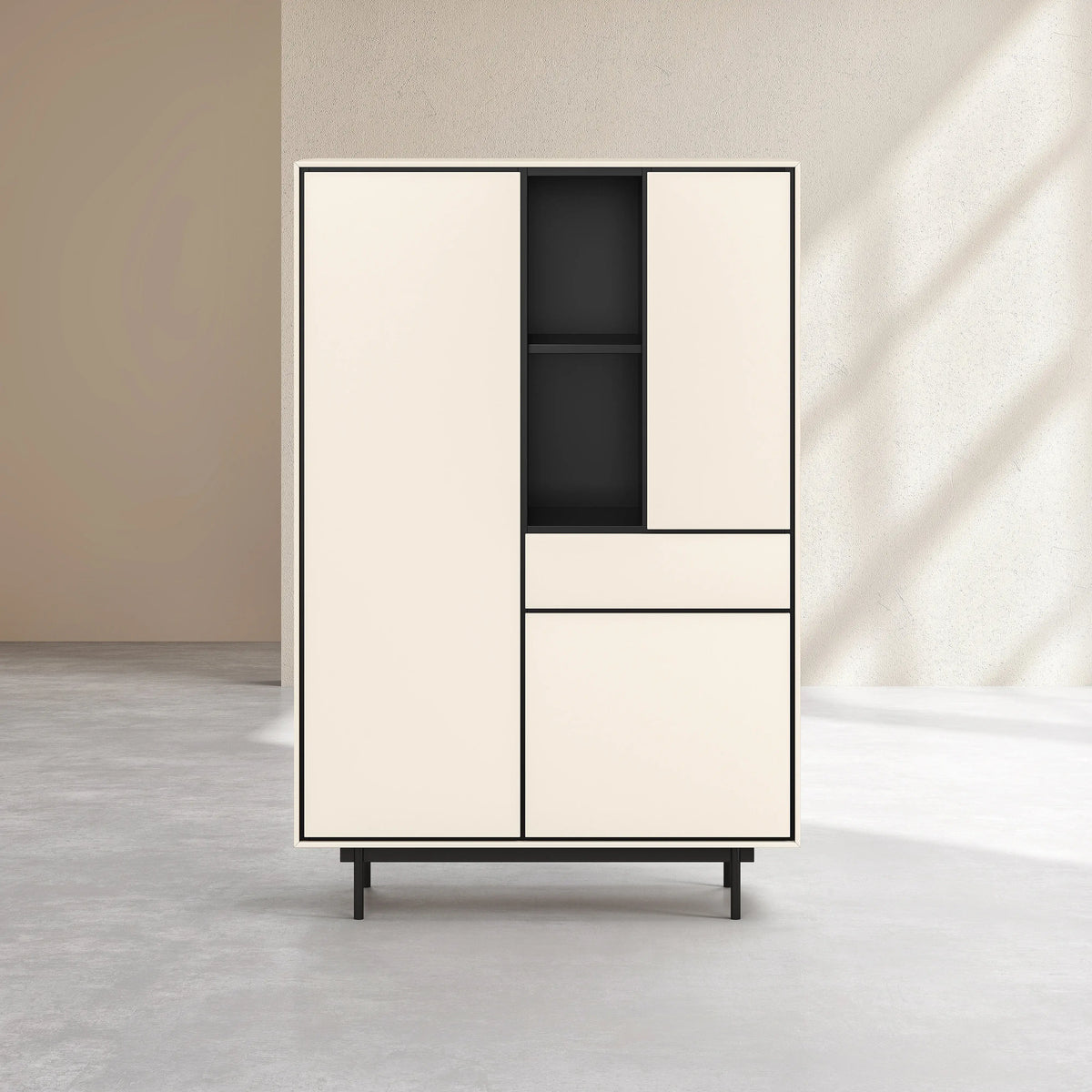 FARREL - Oak 3 Door High Buffet