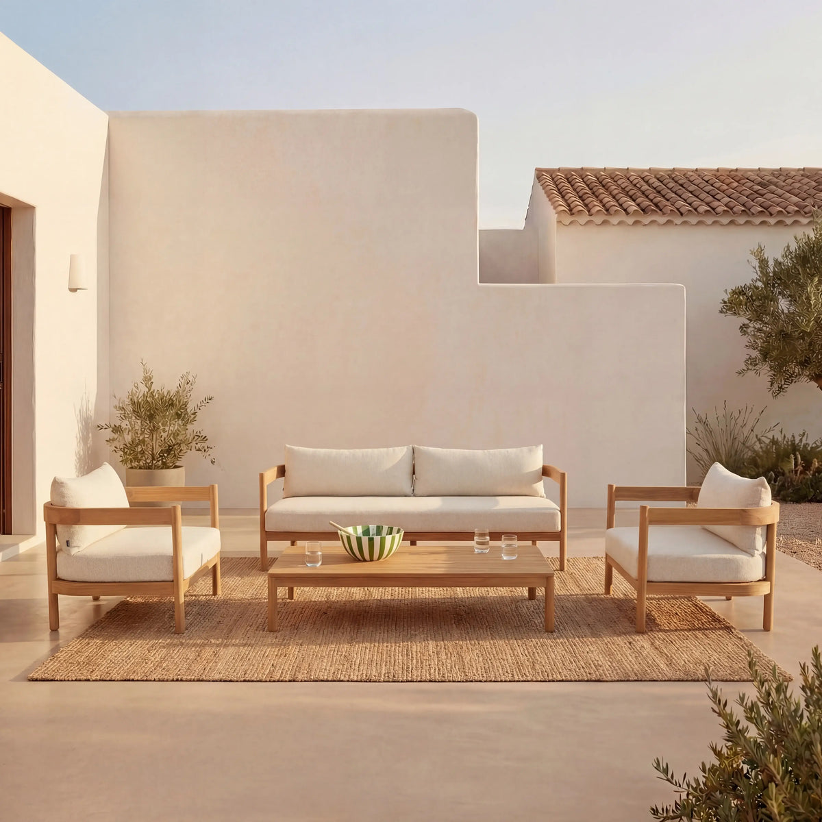 FIGARI - Teak Outdoor 3 Seater Sofa
