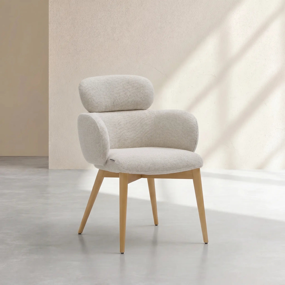 FLORE - Fabric & Oak Set of 2 Dining Chairs
