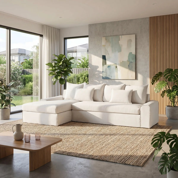 GINOSA - Linen Left-hand Chaise Sofa Cover