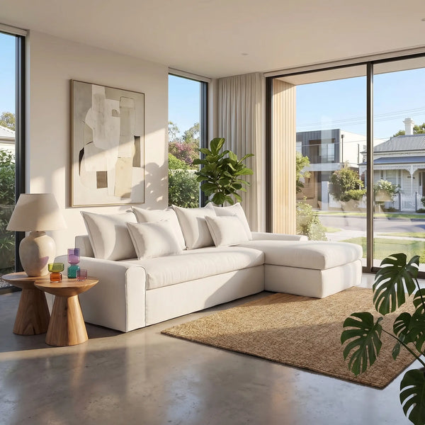 GINOSA - Linen Right-hand Chaise Sofa Cover