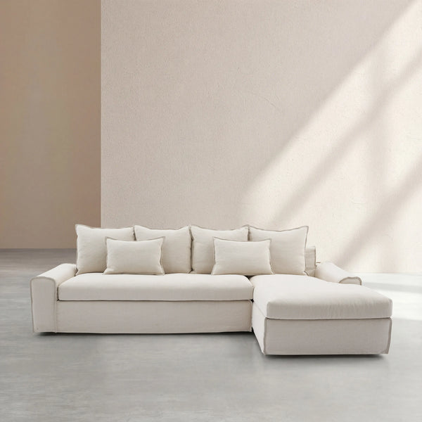GINOSA - Linen Right-hand Chaise Sofa Cover