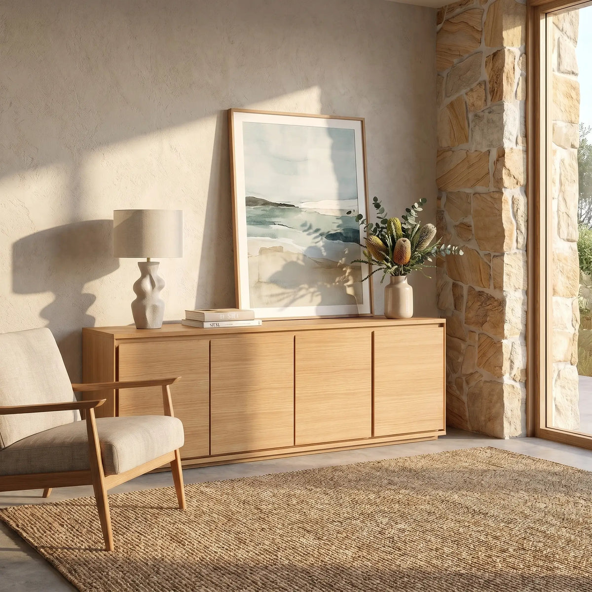 HAZO - Oak 4 Door Sideboard