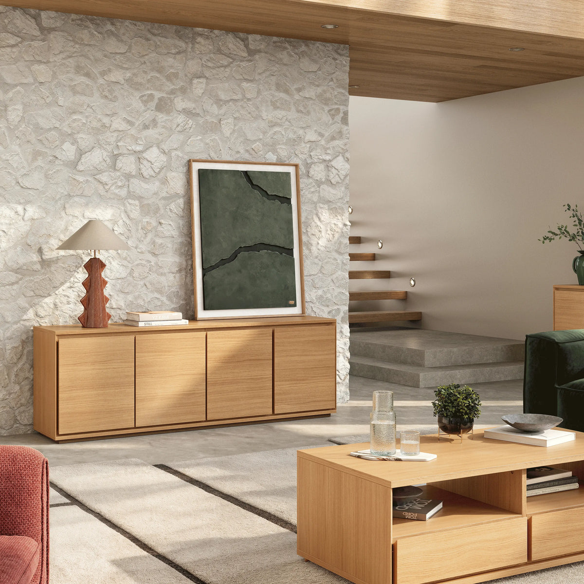 HAZO - Oak 4 Door Sideboard