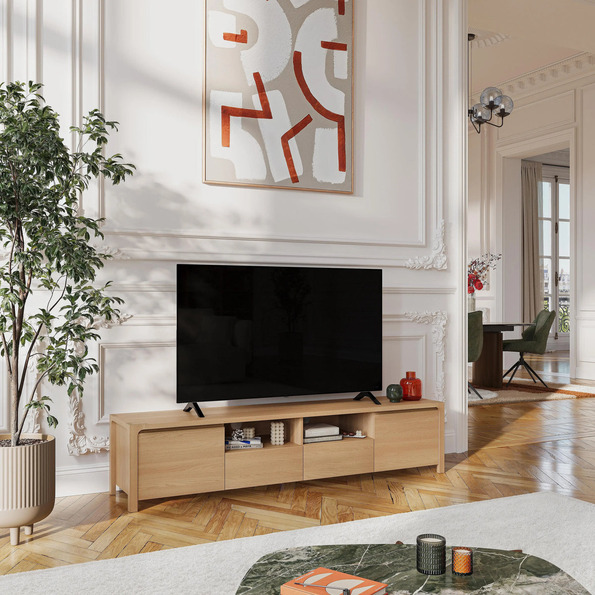 IVOINE - Oak 2 Door Entertainment Unit
