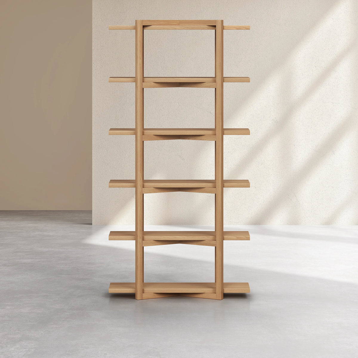 JANOA - Oak 5 Shelf Bookcase