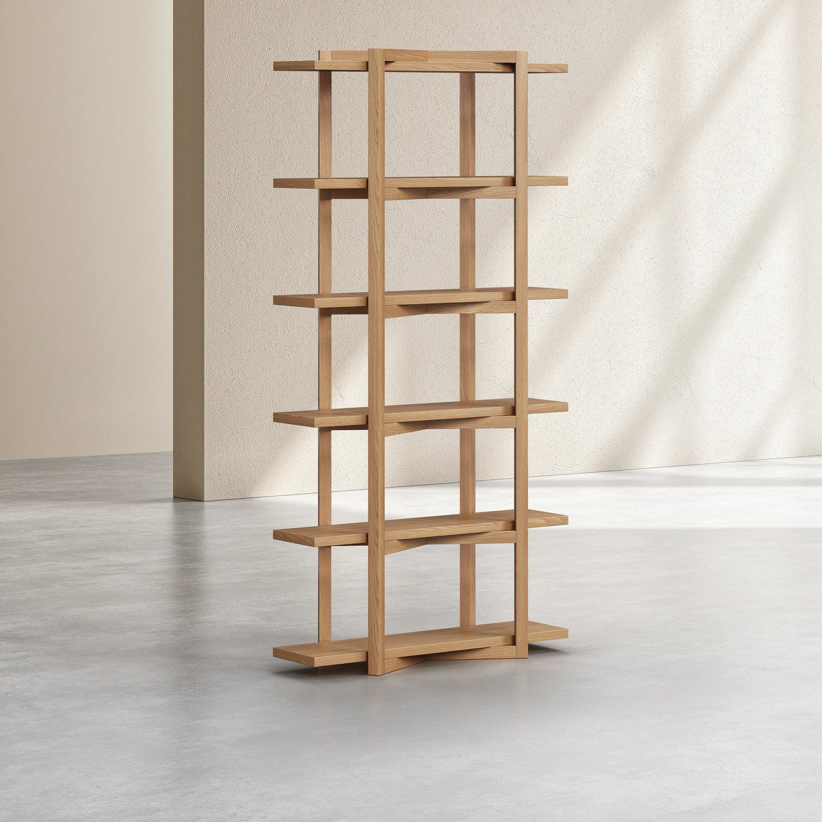 JANOA - Oak 5 Shelf Bookcase