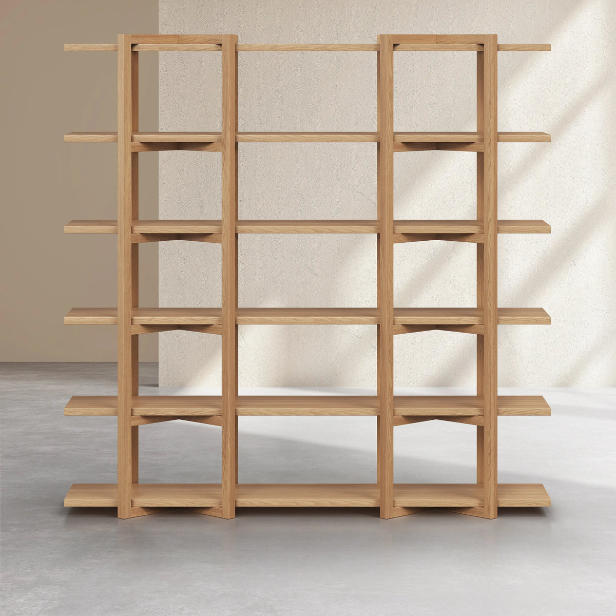 JANOA - Oak Large 5-shelf Bookcase