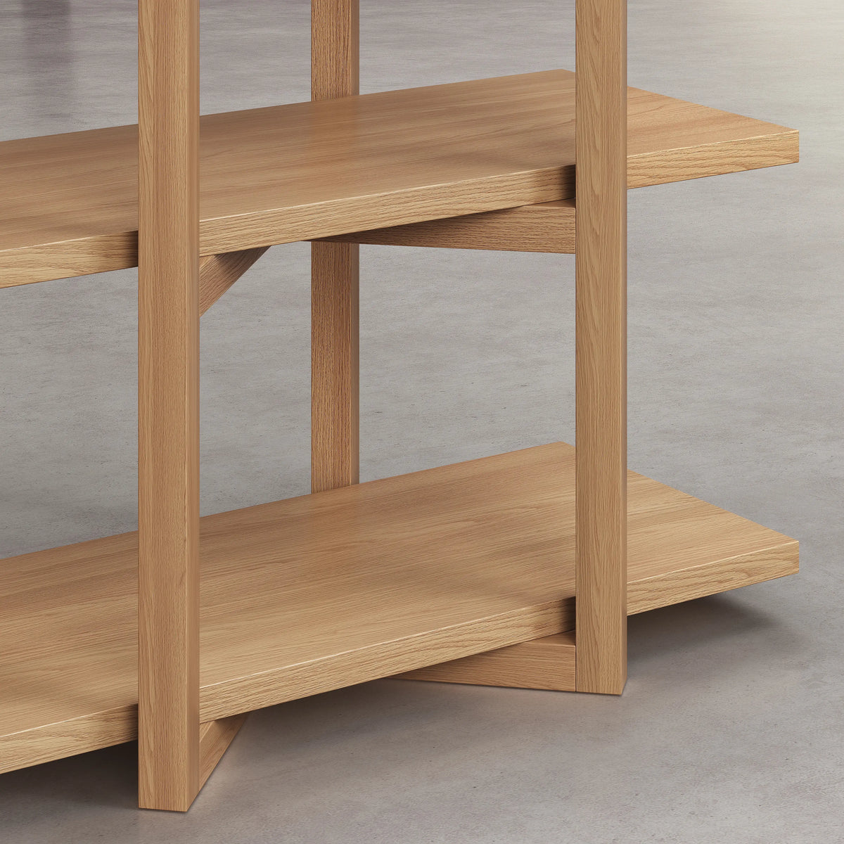 JANOA - Oak Large 5-shelf Bookcase
