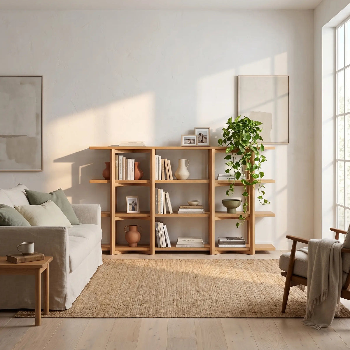JANOA - Oak 3 Shelf Bookcase