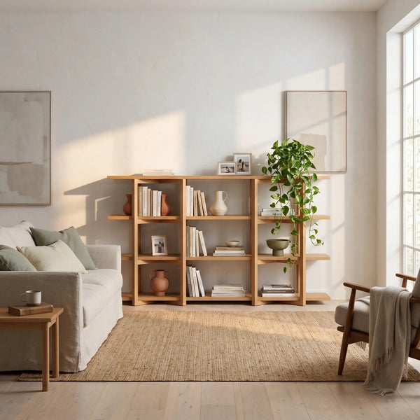 JANOA - Oak 3 Shelf Bookcase
