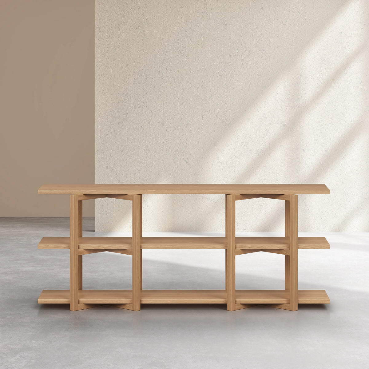 JANOA - Oak 3 Shelf Bookcase