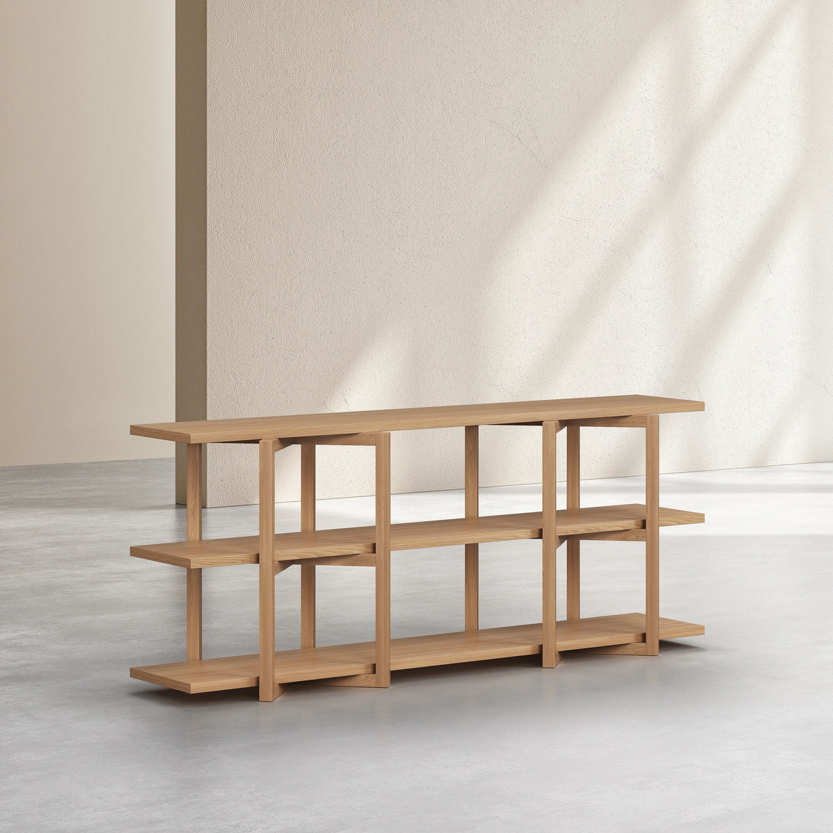 JANOA - Oak 3 Shelf Bookcase