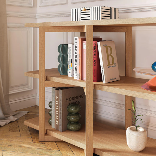 JANOA - Oak 3 Shelf Bookcase