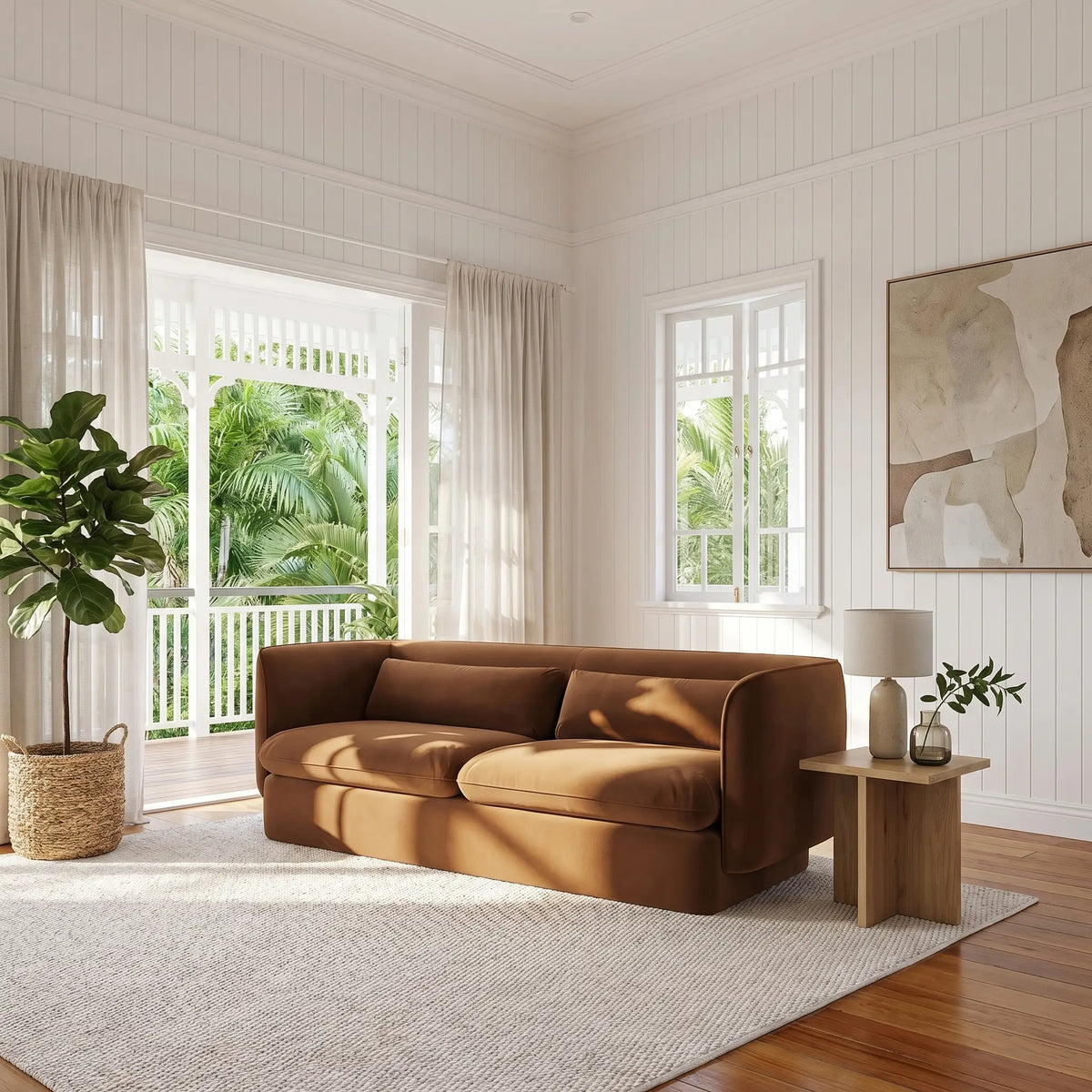 KALMIA - Fabric 3 Seater Sofa