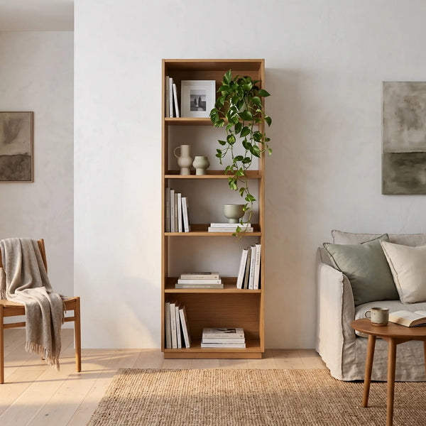 KUDA - Oak Bookcase - 4 Shelves