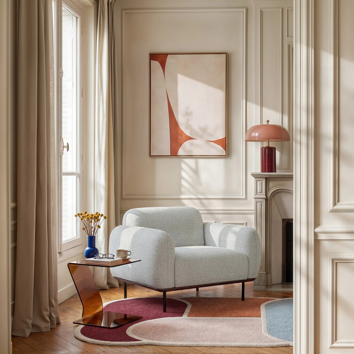 LARIMAR - Fabric & Metal Armchair