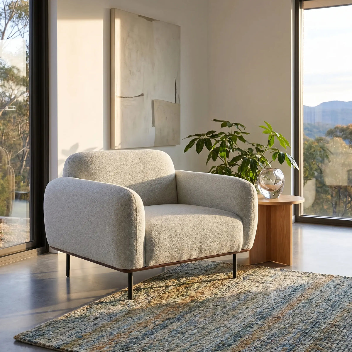 LARIMAR - Fabric & Metal Armchair