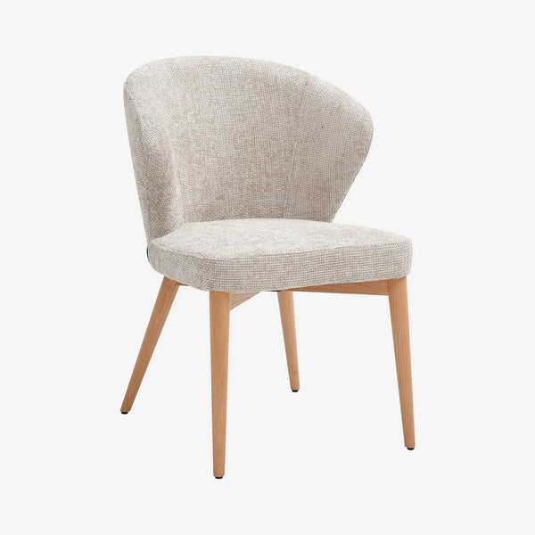 LURIS - Chenille & Oak Set of 2 Chairs