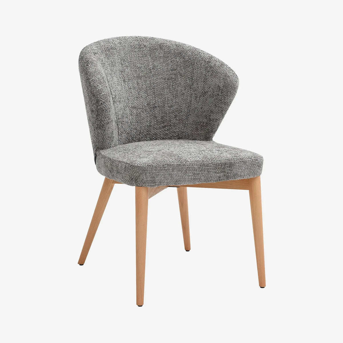 LURIS - Chenille & Oak Set of 2 Chairs