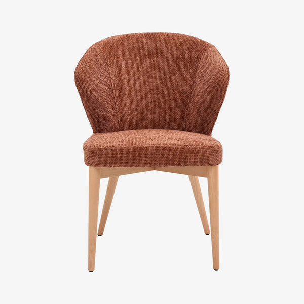 LURIS - Chenille & Oak Set of 2 Dining Chairs