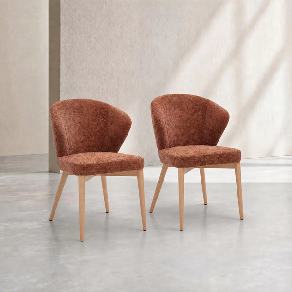 LURIS - Chenille Set of 2 Dining Chairs