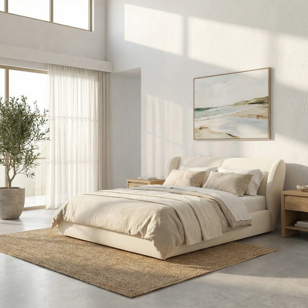 MALO - Fabric Storage Bed - Queen Size