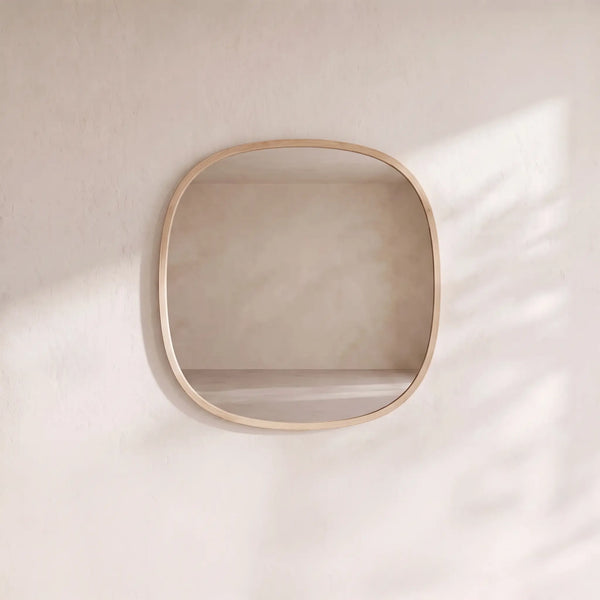MEROPE - Oak Square Mirror - 90 cm