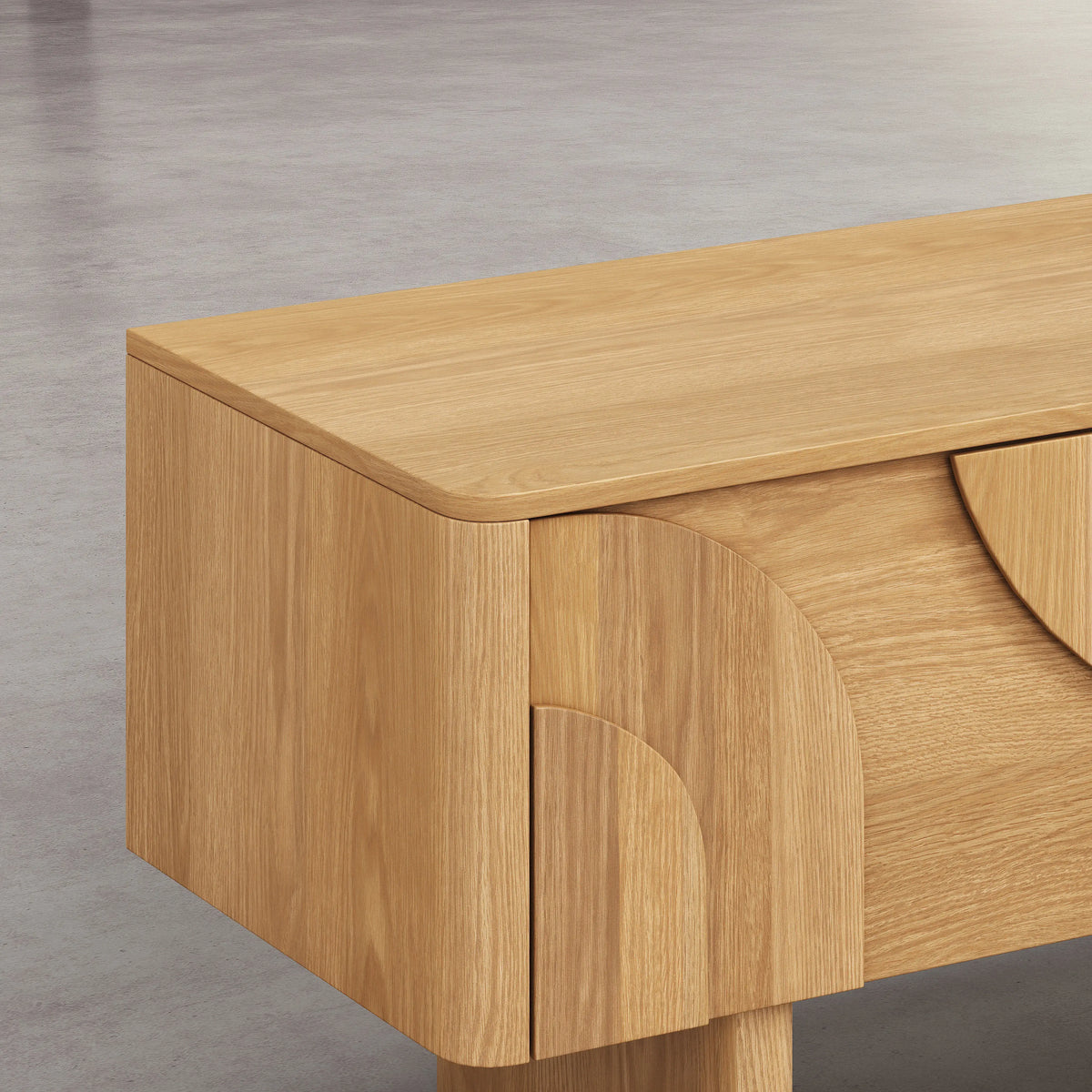 MILORD - Oak 3 Drawer Entertainment Unit