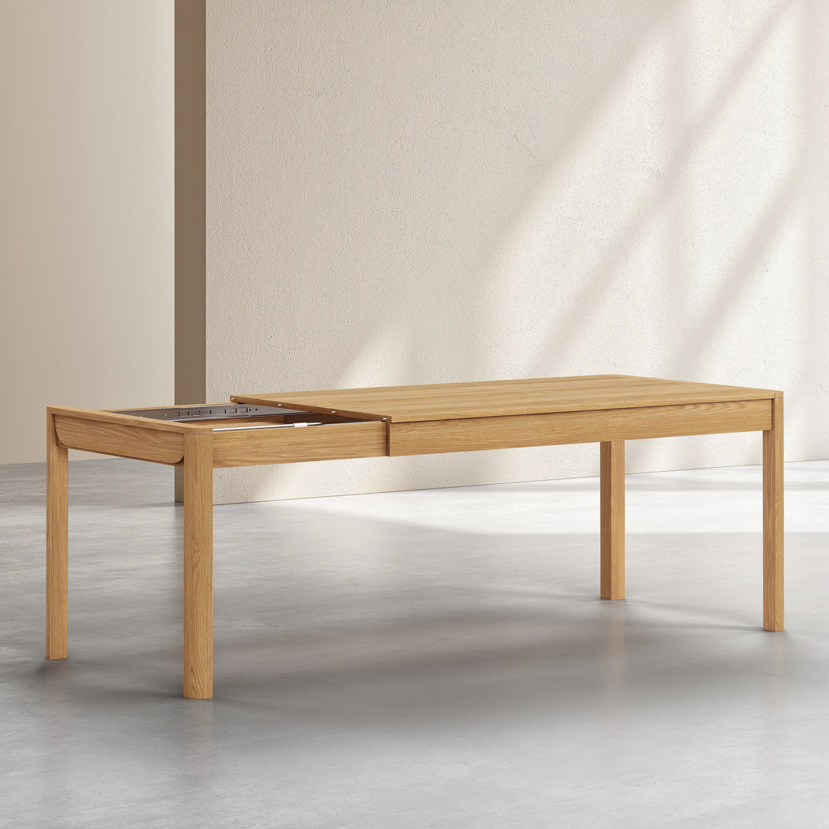 MILORD - Oak Extendable Rectangular Table