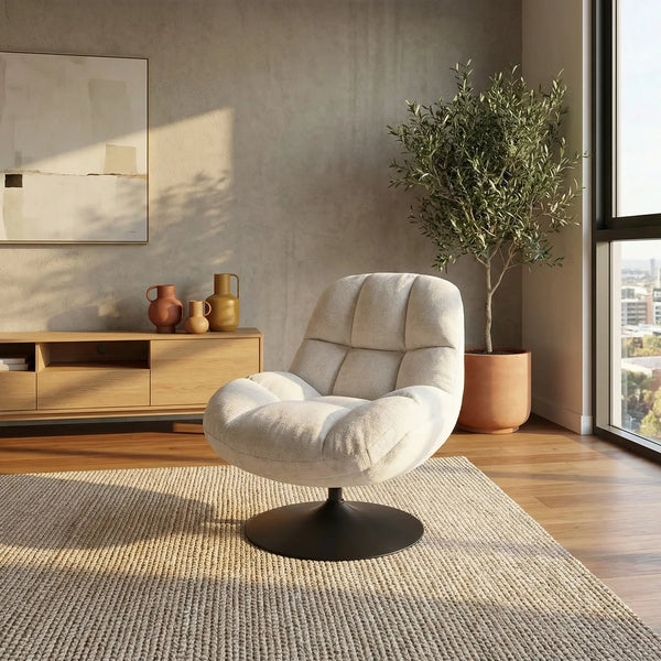 MOGLIANO - Fabric Swivel Armchair
