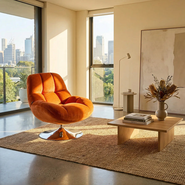 MOGLIANO - Fabric Swivel Armchair