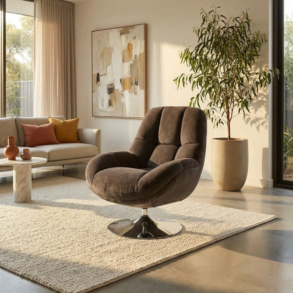 MOGLIANO - Fabric Swivel Armchair