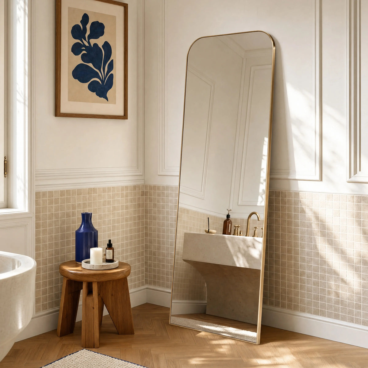MURANO - Stainless Steel Arch Mirror - 80 x 190 cm