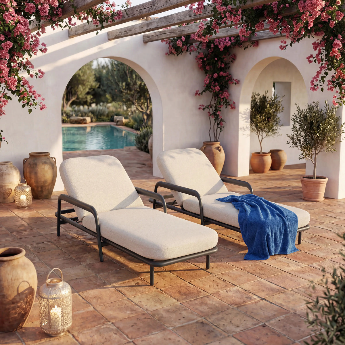 NAZARE - Aluminium Double Sun Lounger