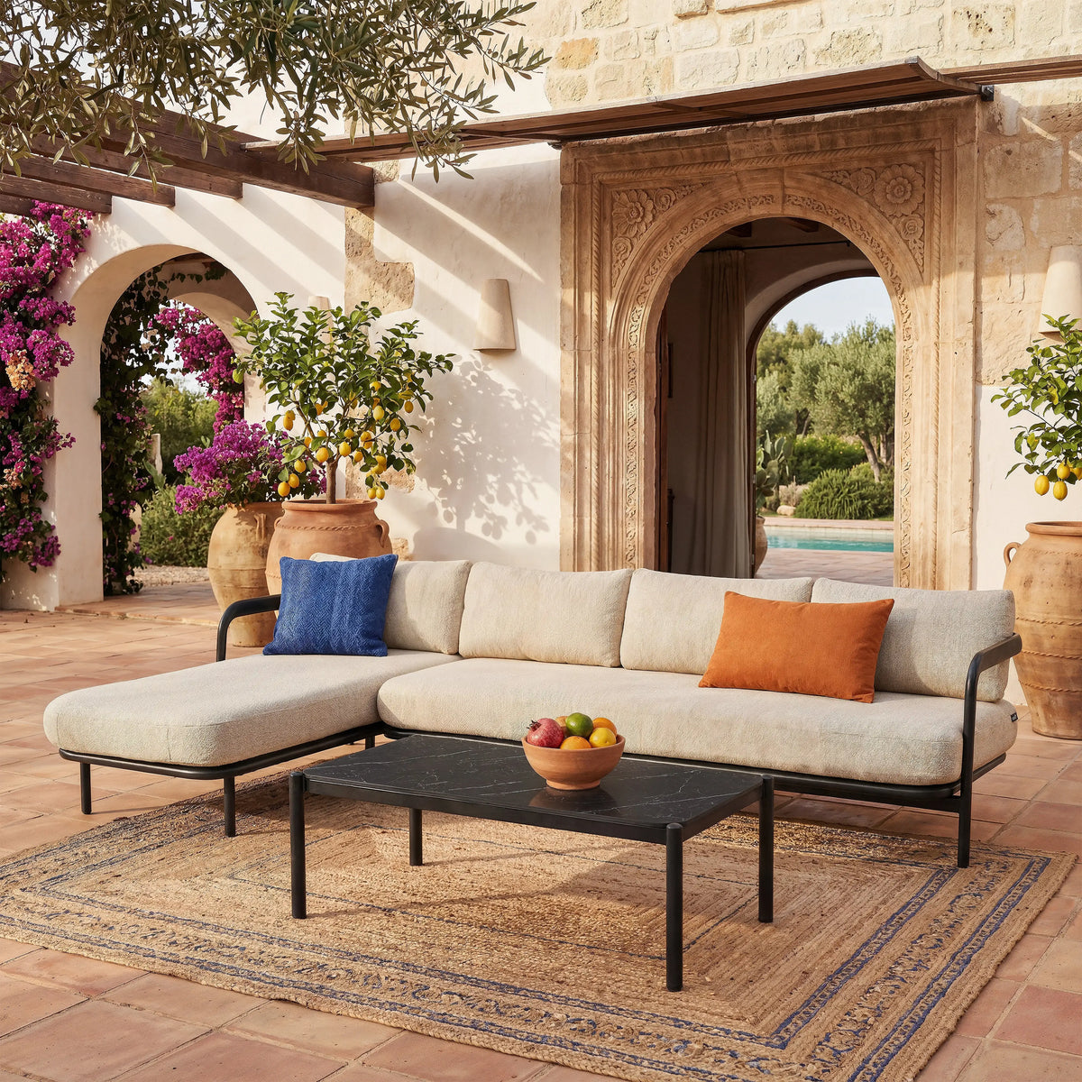 NAZARE - Aluminium Left-hand Chaise Outdoor Sofa