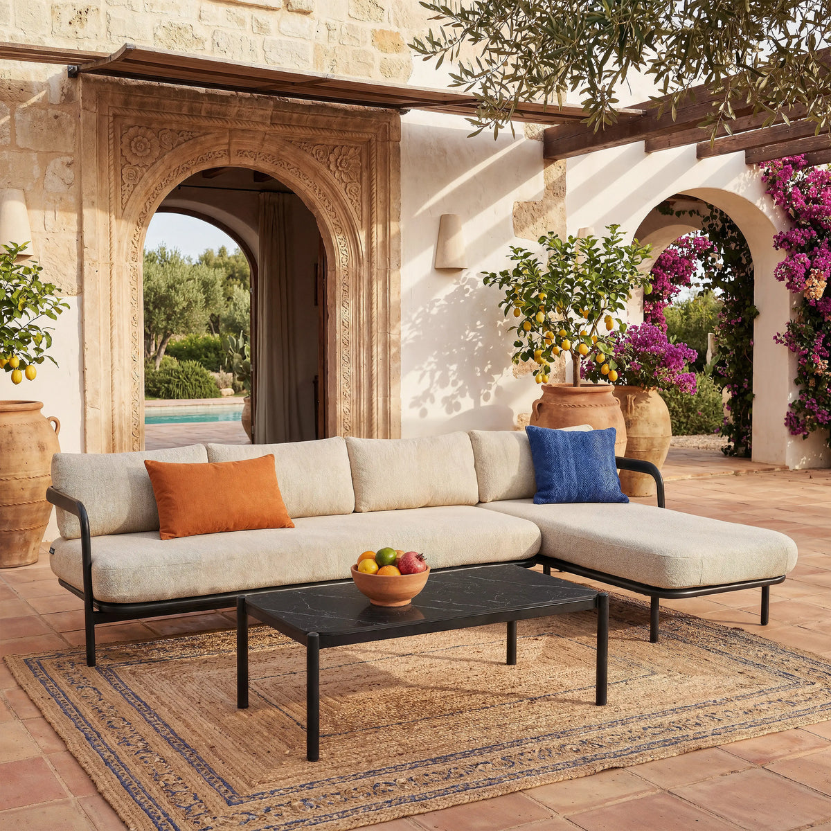 NAZARE - Aluminium Right-hand Chaise Outdoor Sofa