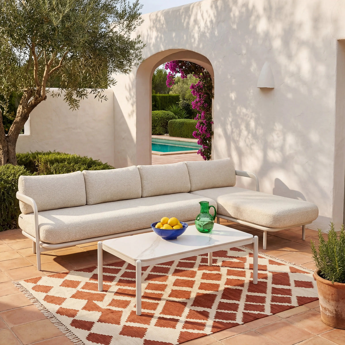 NAZARE - Aluminium Right-hand Chaise Outdoor Sofa